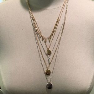 Lucky Brand Silver & Gold Layered Necklace